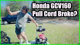 How to Replace the Pull Start CordRope on Honda GCV160 [upl. by Siul152]