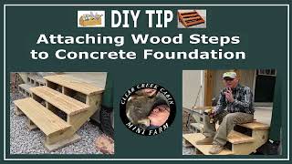 How To Attach Wooden Stair Steps To A Concrete Foundation diy howto [upl. by Jarlathus]