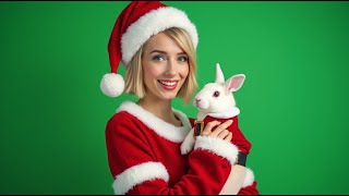 4K Green Screen Santa Girl Video  Christmas Cheer and Fun Gift Time greenscreenvideo [upl. by Assetal]