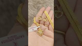 new gold chain with pandent design gold lightweightgoldjewellerydesigns2024 [upl. by Tiebold593]