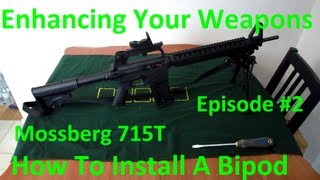 How To Install a Bipod amp Swivel Stud Adapter EASY  Mossberg 715T Tactical 22LR [upl. by Elmer]