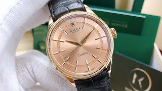 New Quà Tặng Rolex Cellini Time 50605 Niềng Kim Cương Zin 18K Everose Gold  Mặt Cá Hồi Kịch Độc [upl. by Laitselec]