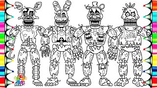 Five Nights at Freddys New Coloring Pages  How To Color FNAF Nightmare Animatronics  NCS Music [upl. by Nasia]