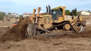 CAT D10T Dozer pushing and ripping dirt  Great operator [upl. by Peony]