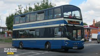 Beautiful B9  AD63 DBL  Delaine Buses  Volvo B9TL  Wright Gemini 2  101 to Bourne [upl. by Ennayelhsa]