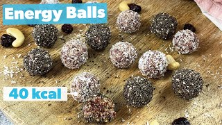 Energy Balls Rezept ohne Zucker  Datteln und Kokos  kalorienarme Snacks [upl. by Akila510]