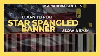 STAR SPANGLED BANNER  EASY piano tutorial  USA national anthem [upl. by Nnaasil]