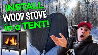 Putting a Wood Stove in a Shelterlogic [upl. by Stafford]