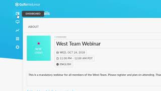 GoToWebinar Organzier Quick Start [upl. by Abbotsen529]