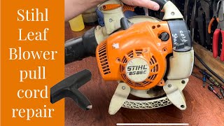 Leaf blower Pull Cord repair Stihl BG86 [upl. by Lucey]