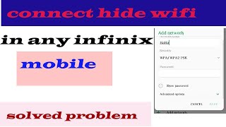 how to connect hidden wifi in infinix mobile [upl. by Eninaj895]