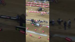 Insane battle between Shimoda and Vialle at Paris Supercross 2024😱 motocross dirtbike foryou [upl. by Digirb459]