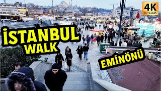 Istanbul City Life  Tour From Karakoy to Eminonu Sirkeci  4K Travel Video [upl. by Enilatan]