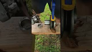 Shortening the shaft of the drive pulley for a better fit on my repowered Zero Turn Mower [upl. by Piero]