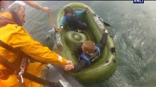 Moelfre lifeboat rescues children in inflatable dinghy [upl. by Seuqram14]