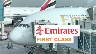 EMIRATES FIRST CLASS A380 Dubai to Los Angeles EK215 [upl. by Engle]