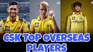 IPL2024  csk top 4 overseas players for ipl 2025  csk players list  csk squad [upl. by Olsen99]