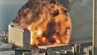 Beirut Explosion different angles  WARNING DISTURBING VIDEOS [upl. by Ayhdnas]