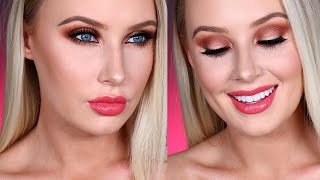 EASY COPPER SMOKY EYE  CORAL LIPS  Lauren Curtis [upl. by Prior]