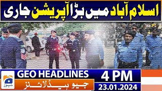 Geo News Headlines 4 PM  23rd January 2024 [upl. by Oniratac]