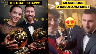 Crazy scenes as Messi left the Ballon d’Or ceremony [upl. by Lonni]