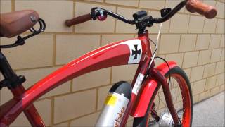 2014 Felt Red Baron  350w Electric Beach Cruiser [upl. by Eimorej256]