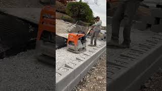 Big retaining walls coming up…🔥construction retainingwall patio backyarddesign outdoorliving [upl. by Icram]