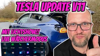 TESLA UPDATE V11 IM TESLA MODEL Y amp LICHTSHOW HOLIDAY UPDATE 😱🔋 [upl. by Gaither]