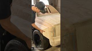 Wood Carving Rolls Royce 6 Wheels 2 homemade woodworking [upl. by Neetsuj]