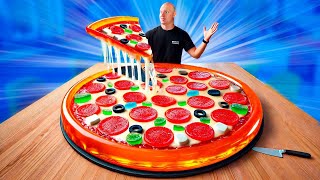 Pizza di Gelatina Gigante  Come fare la pizza di gelatina più grande del mondo da VANZAI [upl. by Ynahpets]