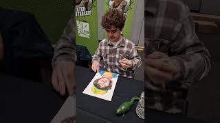 Gaten Matarazzo Signs My Drawing  Liverpool Comic Con 2022 [upl. by Aliuqat]