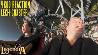 Lech Coaster Front Row Reaction  POV Onride  Insane NextGen Vekoma Rollercoaster Legendia Poland [upl. by Odnaloy]