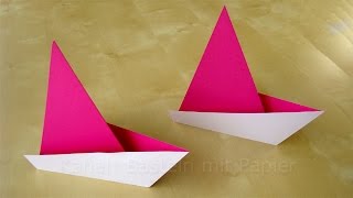 Origami Segelboot falten ⛵ Einfaches Origami Schiff basteln mit Papier  Boot Basteln mit Kindern [upl. by Betsy]