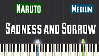 Naruto  Sadness and Sorrow Piano Tutorial  Medium [upl. by Einial]