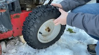 How to Fix a Flat or Leaking Tubeless Snowblower Tire [upl. by Akenna]