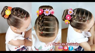 😱COMO PEINARME FÁCIL CON TRENZAS PARA LA ESCUELA ❤️PEINADO PARA NIÑA  TRENZAS NMBA [upl. by Tnilk49]