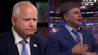 Tim Walz Emotionally Reacts to Son Gus Going Viral at DNC [upl. by Ledeen]