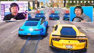 wer ÜBERLEBT LÄNGER 5 STERNE mit LENKRAD in GTA 5 [upl. by Ynove]