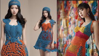 Crochet Fashion Design ideas 1 fashionindustry crochet ganchillo الكروشيه häkeln dress [upl. by Akemit]