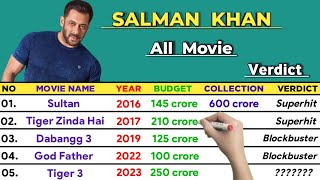 Salman Khan All Hit and Flops Movie  Salman Khan All Movie List 2024  Tiger 3 [upl. by Droc922]