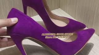 ALMUDENA 12cm High Heels Suede Pointed Toe Dress Pumps Women Shoes Sti 3212020 2341 [upl. by Ecam]