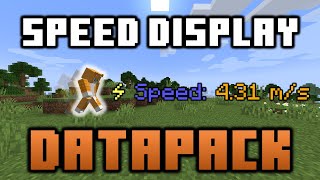 Speed Display DataPack  Minecraft 1171  By SilicatYT [upl. by Asilehc450]