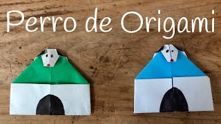 PERRO de papel con caseta  ORIGAMI fácil para niños [upl. by Graehl]