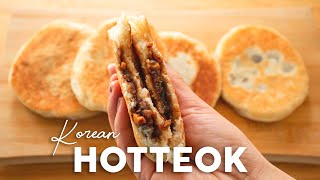 Making Korean Hotteok or Sweet Pancakes with Brown Sugar Cinnamon  Walnuts [upl. by Oniuqa]