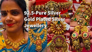 PADI Saravana Store 💖💖❤💝925Pure Silver Gold Plated Silver Jewellery VJMummy gold jewellery [upl. by Oirromed]