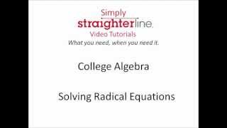 How to Solve Radical Equations  College Algebra Tips [upl. by Helbonia]