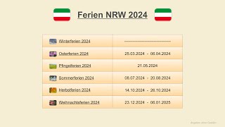 Ferien NRW 2024 [upl. by Sedrul507]