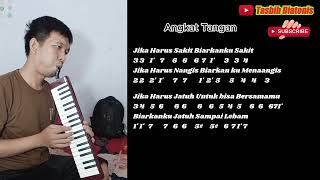 Angkat Tangan Cover Pianika Not Angka dan Lirik [upl. by Dnomal]