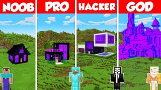 Portal House Build Battle Challenge  Noob vs Pro vs Hacker vs God  Minecraft Animation [upl. by Viddah554]