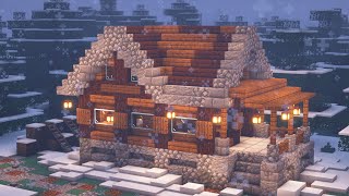 Minecraft  How to Build a Simple Winter Cabin [upl. by Pavkovic342]